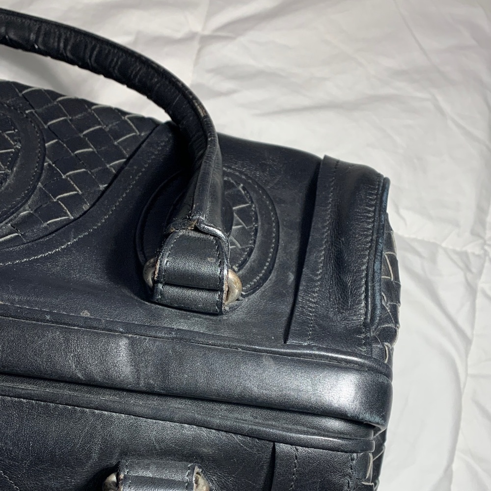 Bottega Veneta Woven Leather Satchel - Classic Black Doctor Bag - Picture 11 of 16